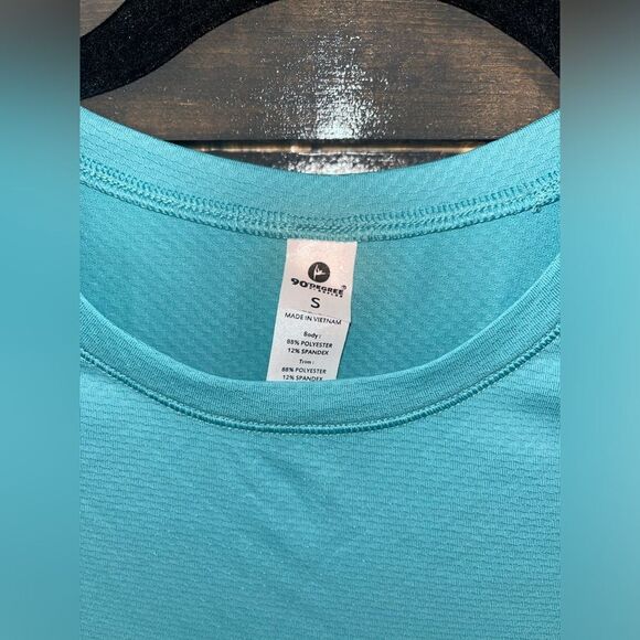 90 Degree Sleeveless Athletic Tank Top Performance Workout Shirt Turquoise A66 - Picture 3 of 6